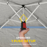 Outsunny 3.5 x 3.5 m Pop Up Gazebo with One-Push Setup, UPF50+ Double Tier Garden Party Tent Marquee with Carry Bag, Blue