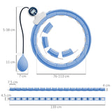 SPORTNOW Smart Weighted Hula Hoop, Massage Hula Ring w/ 16 Detachable Knots, 360 Auto-Rotating Ball, Digital Counter Light Blue