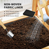 Outsunny Wooden Raised Garden Bed with Trellis, Liner, Drainage Holes, for Vine Climbing Plants, Flowers, 83 x 36 x 145 cm