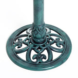 Outsunny Garden Bird Bath Outdoor Decrative Garden Feeder Stand with Scallop-like Pattern, Time-Worn Finish, 50cm, Green