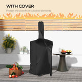 Outsunny Steel 3-Tier Outdoor Pizza Oven Charcoal BBQ Grill, Black