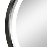 kleankin Round LED Bathroom Mirror, Dimmable Lighted Wall-Mounted Mirror with 3 Temperature Colours, Memory Function, Hardwired