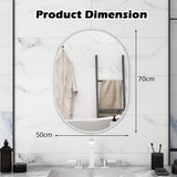 Runway Oval Bathroom Mirror with Shatter-Proof Film and Expansion Screws