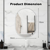 Runway Oval Bathroom Mirror with Shatter-Proof Film and Expansion Screws