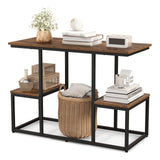 Rustic TV Console Table for 50 Inches TVs-Rustic Brown