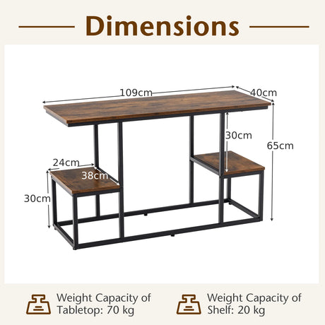 Rustic TV Console Table for 50 Inches TVs-Rustic Brown