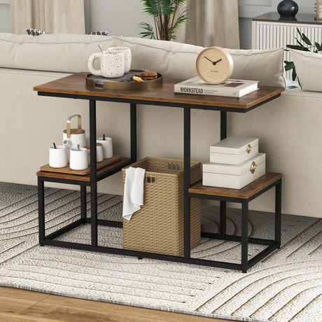 Rustic TV Console Table for 50 Inches TVs-Rustic Brown