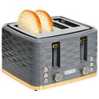 HOMCOM Four-Slice Rippled Toaster - Grey