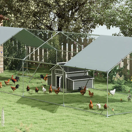 PawHut Chicken Coop, Wooden Outdoor Hen House with Nesting Box, Openable Waterproof Top, Pull-Out Tray, 150 x 100 x 97cm