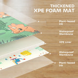 AIYAPLAY Baby Play Mat, Double Sideded Foldable Kids Crawling Mat, Reversible & Waterproof, Dinosaur