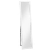 HOMCOM Rustic Full Length Mirror, Hanging and Freestanding Floor Mirror, Farmhouse Decorative Wall Mirror, for Living Room, Bedroom, 157 cm, White