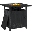 Outsunny 72.5 x 72.5cm 50,000 BTU Fire Pit Table, with Cover - Black