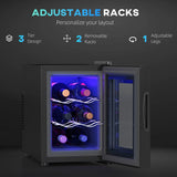 HOMCOM Six Bottle 8-18 Countertop Wine Fridge - Black