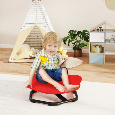 AIYAPLAY Planet-Shaped-kids Swivel Chair, Sensory Spinning Chair for Balance, Coordination Training, Red