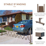 Outsunny Set of 2 Expanding Garden Fencc, Aluminium Freestanding Foldable Picket Fence, 300cmx103.5 cm, Dark Brown