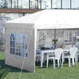 Outsunny 3 x 6m Pop Up Gazebo, Height Adjustable Marquee Party Tent with Sidewalls and Storage Bag, White