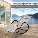 Outsunny Steel Frame Zero Gravity Rocking Lounge Chair w/ Pillow Grey