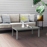 Outsunny 100cm x 60cm Aluminium Outdoor Coffee Table - Grey