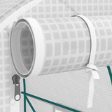 Outsunny Reinforced Walk in Polytunnel Greenhouse with Roll Up Zipped Door Windows, Galvanised Steel Frame, 2 x 2.5m