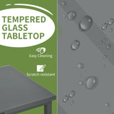 Outsunny Aluminium Garden Table for 6-8, 246 cm Extending Outdoor Dining Table Rectangle for Patio, Balcony - Charcoal Grey