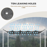 Outsunny Retractable Pergola Cover, 2.55 x 2.5 m Replacement Canopy Fabric for 3 x 3 m Frame, Roof Top Only, Dark Grey