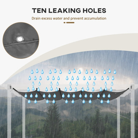 Outsunny Retractable Pergola Cover, 2.55 x 2.5 m Replacement Canopy Fabric for 3 x 3 m Frame, Roof Top Only, Dark Grey