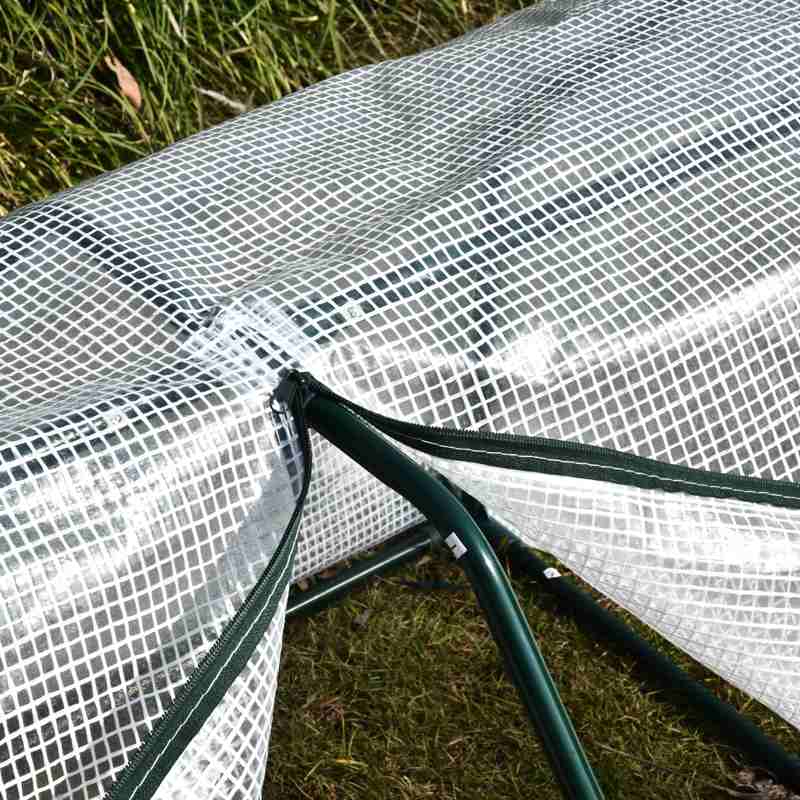 Outsunny Mini  Greenhouse Grow House PVC Cover Steel Frame White 99L x 71W x 60H cm