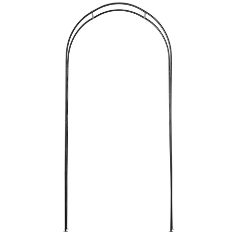 Outsunny Vintage Style Steel Garden Patio Outdoor Arbor & Trellis Arch Support For Vines & Climbing Plants Decoration - Black 2.3H m
