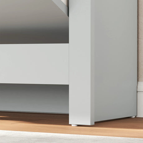 HOMCOM Slim Shoe Cabinet, Narrow Shoe Cupboard with 2 Flip Drawers, Adjustable Shelves for 12 Pairs of Shoes, Light Grey