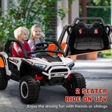 AIYAPLAY 2 Seater 24V 7AH Ride on Truck, Battery Powered Electric Ride On Car w/ Remote, Suspension, 3 Speeds, White