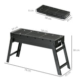 Outsunny Foldable Charcoal Grill - Black