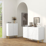 HOMCOM Modern Luxe High Gloss Sideboard, with Hairpin Legs - White