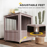 PawHut Dog Crate Table for Medium and Large Dogs with Magnetic Door for Indoor Use, 60 x 55 x 70 cm, Purple