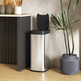 HOMCOM 50L Sensor Bin, Automatic Kitchen Bin, Manual Override, Battery Operated, Inner-Bucket-Free, for Kitchen, Bedroom
