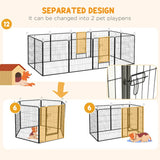 PawHut 12 Panels Heavy Duty Puppy Playpen, for Small Dogs, Indoor and Outdoor Use - Silver