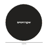 SPORTNOW Replacement Trampoline Mat with Spring Pull Tool, 72 V-Hooks, for 12ft Trampoline using 14cm Springs, Black