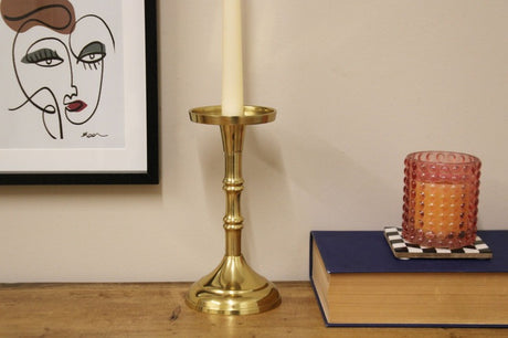 Gold Pillar Candlestick Small