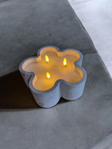 Led Flower 3 Wick Candle 20cm