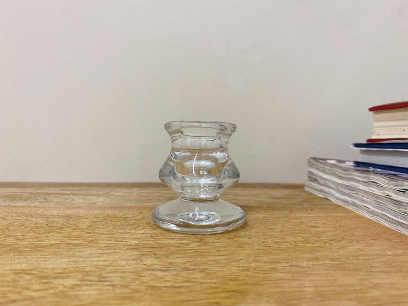 Clear Glass Candle Holder 6cm