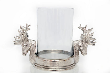 Stag Double Head Pillar Candle Holder