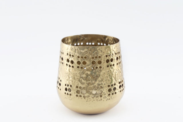 Small Gold Candle Pot 13.5cm