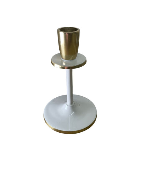 Glossy White Irina Candlestick, Set of 2, 15cm