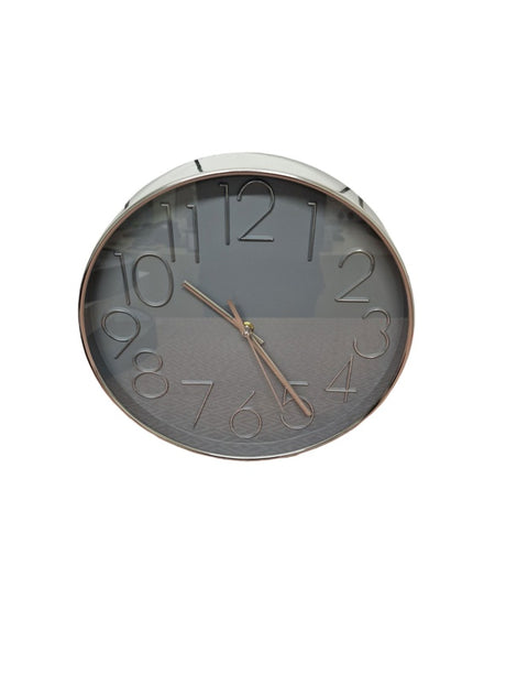 Silver Wall Clock 30cm