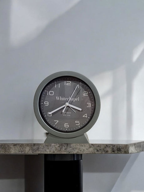 Grey Removable Mantle Clock 15cm