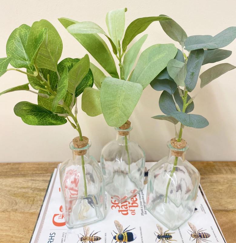 Set of Three Artificial Leaf In Vase