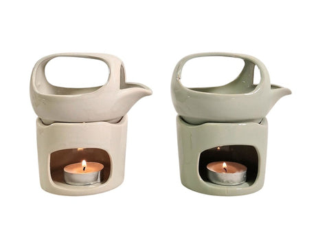 Oil Burner In Sage Green With Removeable Top