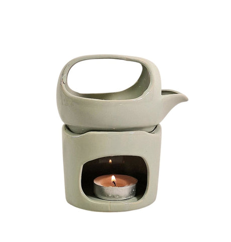 Oil Burner In Sage Green With Removeable Top