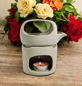 Oil Burner In Sage Green With Removeable Top