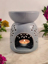 Oil Burner In Grey With Pattern Holes