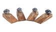 Ceramic Knob Topped Wooden Doorstop Set of 4